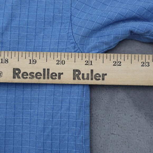 Wrangler Shirt Mens M Blue Short Sleeve Slit Chest Button Collared Top - Picture 6 of 16